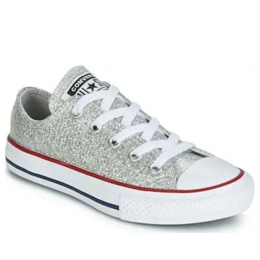 Converse silver glitter sneakers. Size 3 (kids/juniors) NWOT